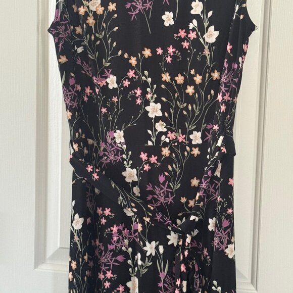 American Living Womens Black Floral Dress Size 8 - Picture 4 of 16